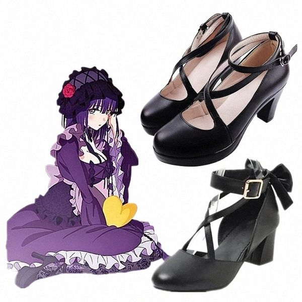 Anime My Dr-Up Darling Marin Kitagawa Cosplay Chaussures Femmes Maid High Heel Black PU Chaussure en cuir Halen Party Custom Made s5CV #