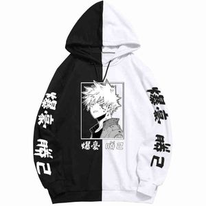 Anime My Hero Academia Bakugou Katsuki Lange Mouw Hoodie Sweatshirt Hip Hop Coat H1227