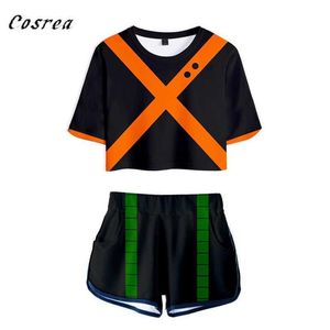 Anime My Hero Academia Cosplay deux pièces ensembles femmes Sexy t-shirt short Boku pas d'uniforme de gymnastique survêtement filles Y0913241M