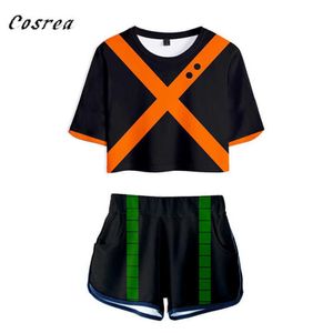 Anime Mijn Hero Academia Cosplay Tweedelige Sets Vrouwen Sexy T-shirt Shorts Boku Geen gym uniform Trainingspak Meisjes Y0913269I