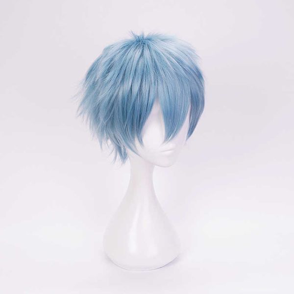 Anime My Hero Academia Shigaraki Tomura Cosplay peluca azul corta Boku sin pelo de fibra resistente al calor + gorra Y0913