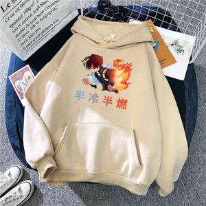 Anime My Hero Academia Todoroki Shoto Imprimir Sudadera con capucha Sudaderas Hombre Fleece Ropa con capucha de gran tamaño Dibujos animados para hombre Moda Sudadera con capucha H1227