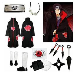 Anime Naruto Uchiha Itachi Cosplay Kostuum Volledige Set3258