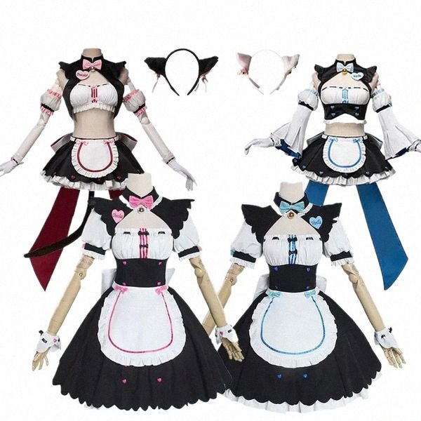 Anime Nekopara Chocolate Vainilla Cosplay Disfraz Maid Dr. Lolita Dr. Lindo Gato Neko Niñas Mujeres Disfraz Halen Show Outfit n08m #