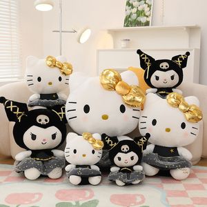 Anime nieuwe producten schattige zwarte rok Kuromi knuffels Zwart goud roze kat pop kinderspellen speelkameraadjes vakantie geschenken kamer ornamenten groothandel