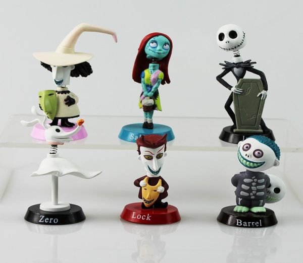 Anime Nightmare Before Christmas Jack PVC Figuras de acción de muñeca Toy Dool 6pcs Set 57cm 3266754