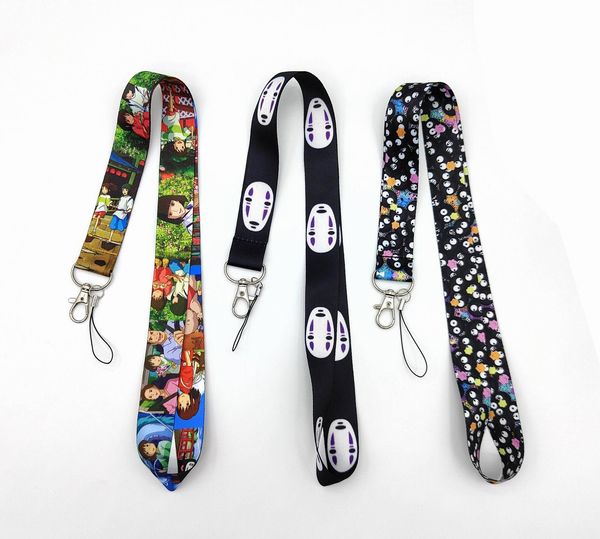 Anime No Face man lanière pour téléphone portable sangles clé caméra sifflet Cool ID porte-Badge téléphone portable sangle de cou corde suspendue cadeau