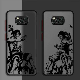 Anime O-One Piece Téléphone Case pour Xiaomi POCO X3 X3 NFC X3 Pro F3 M5 M5S X4PRO 5G X4 GT C40 X5PRO 5G COUVERTURE D'ARMOR ARRIFFICATION MATTE