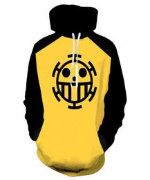 Anime One Piece 3D Hoodie Sweatshirts Trafalgar Law Cosplay Pirates of Heart Thin PULOL Hoodies Tops Outerwear Coat Outfit G1204605904