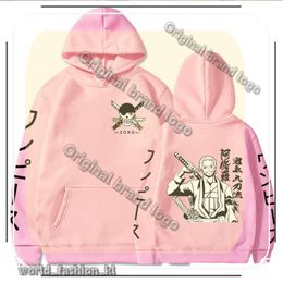 Anime One Piece Desidner Hoodies Cool Roronoa Zoro Pullover Fashion Sweat Hooded Sweat Men's Long à manches longues Streetwear 877