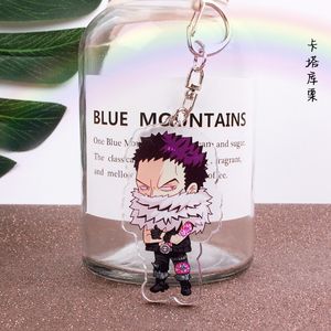 Anime One Piece Luffy Charlotte Linlin Katakuri Edward Newgate Donquixote Doflamingo Jinbe Keychains acrílicos Pendientes Figura Juguete