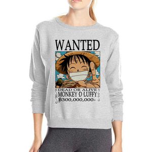 Anime One Piece Lufy Cosplay Custome Unisex Printed Hoodie Casual Hooded Sweatshirt Pullover Tops Y0804