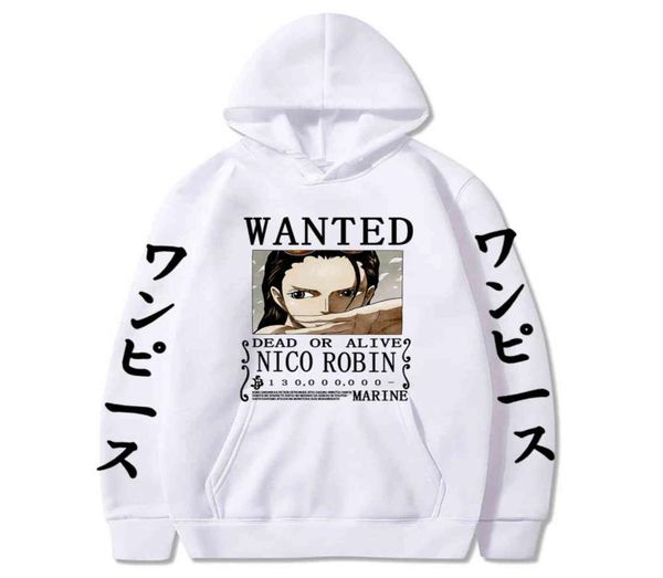 Anime One Piece Robin Sudadera con capucha Hombres Imprimir Jerseys Harajuku Sudaderas Manga larga Ropa informal suelta Sudadera con capucha Tops Y11219972244