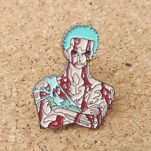Anime One Piece Roronoa Zoro Pins à revers Pins Backpack Jeans Brooch Brooch Pin Femmes Fashion Jewelry Gifts Swordman Cartoon Badges