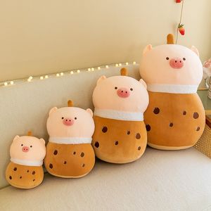 Anime périphérique en peluche peluche nouvelle perle lait tasse de thé cochon oreiller poupée enfants compagnon de jeu décoration de la maison garçons filles anniversaire fête des enfants noël 23 cm