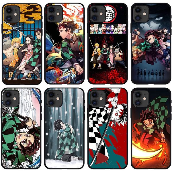 Anime Phone Cases para iPhone 15 Pro Max Demon Slayer Kimetsu No Yaiba Personaje Suave TPU Slim Case