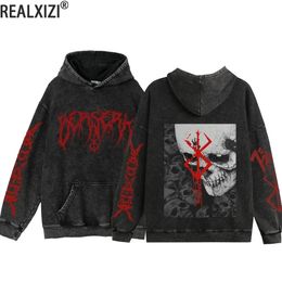 Anime Gedrukt Sweatshirts Vintage Berserk Hoodie Lente/herfst Hoody Anime Berserk Hoodies voor Mannen Vrouwen Y2k Hoody 240123