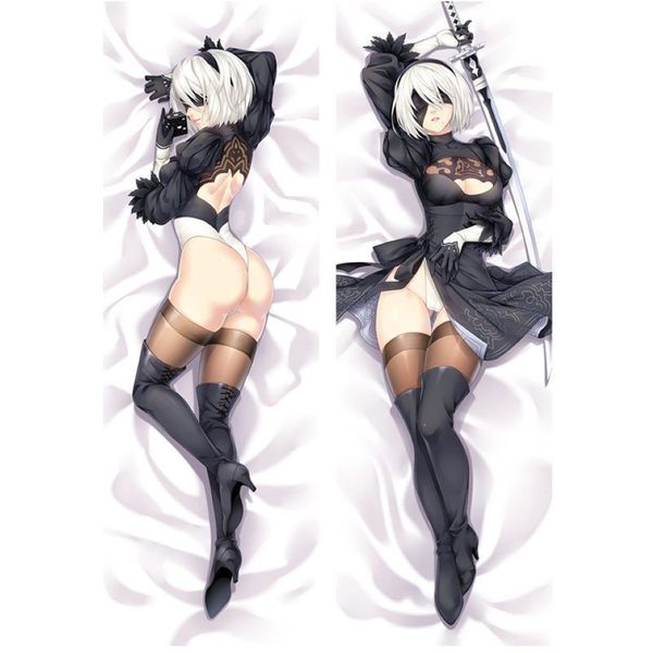 Anime PSP jeu NieRAutomata YoRHa No 2 Type B 2B Dakimakura taie d'oreiller corps 18r fille lit décor somnolent taie d'oreiller cadeaux 20282o