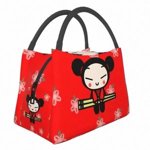 Anime Pucca Isulaté Sac à lunch pour femmes Portable Carto Caracto Coloner Thermal Bento Box Beach Cam Voyage O9HH # #