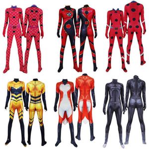 Anime Queen Bee Costume Suit Fox Cosplay Rena Rouge Costumes Cat Noir Cosplay For Kids Adult Halloween Bodysuits Zentai G0925294k