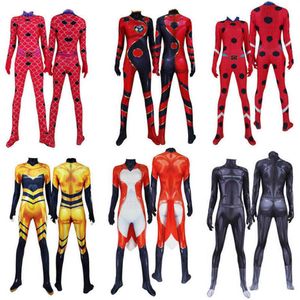 Anime Queen Bee Costume Suit Fox Cosplay Rena Rouge Costumes Cat Noir Cosplay For Kids Adult Halloween Bodysuits Zentai G0925211v