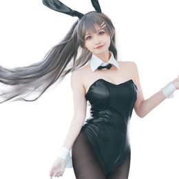 Anime Rascal ne rêve pas de lapin fille Sakurajima Mai Cosplay combinaison Sexy perruque Costume305S