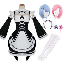 Costumes de Cosplay Anime Re Life in A Different World From Zero Ram/rem, tenue de demoiselle d'honneur, Costume d'halloween, robe de servante