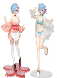 Anime Re Zero Life dans un monde différent de Zero Rem Ram Figure mémoire Snow Rem maillot de bain Sakura Image PVC figurine jouets T2006019367