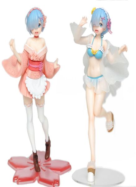 Anime Re Zero Life dans un monde différent de Zero Rem Ram Figure mémoire Snow Rem maillot de bain Sakura Image PVC figurine jouets T2006019367