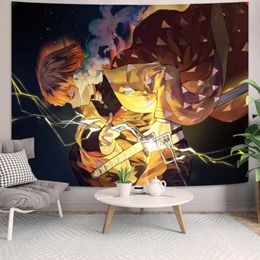 Pays anime Tapestryart Painting Sunset Tapasts Cloud Sky Lake Tapasches Orange et Blue esthétique Tapestry pour le salon de la chambre R0411
