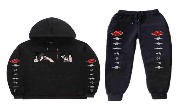 Anime sets uchiha sasuke imprimer sweat homme 2 pièces sets tuta uomo sport hommes automne sweat-shirt sweat-shirt y12014263307