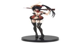 Anime Sexy Girl Date A Live Tokisaki Kurumi Lingerie Pistol Black Underwaist Ver PVC Action figure Toy Model Doll X05031163396
