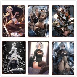 Anime sexy meid poster tin bord komische automaat poster metal bord vechtspel sexy meisje japan anime metal schilderplaat home muur decor metalen plaque maat 30x20cm w01