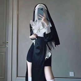 Anime nuns sexy design original cosplay thème costume chowbie uniforme robe noire grande taille costumes halloween pour femmes