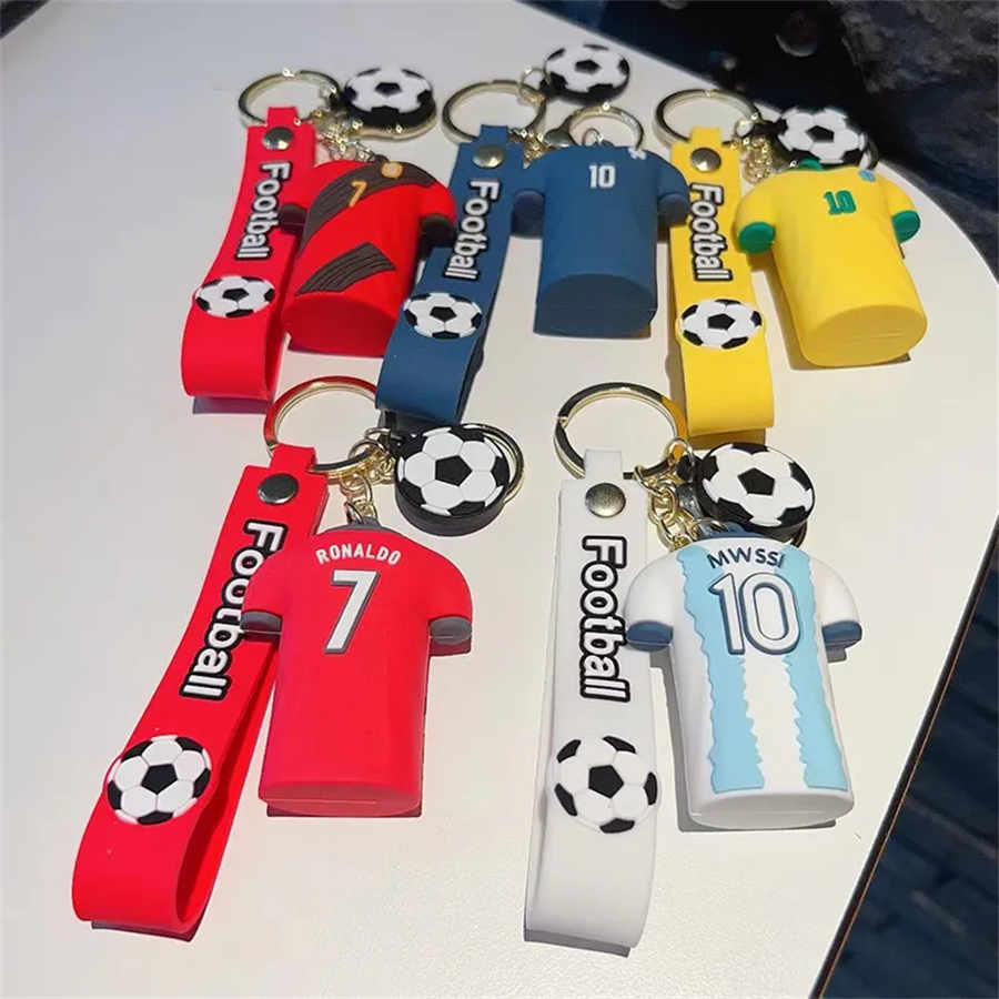 Anime Soccer Star Peripheral Characters Figures KeyRing Cute Keyschain Jersey Cartoon Bag Charms Decorations