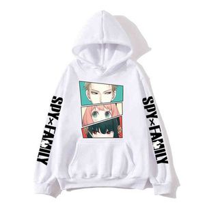 Anime Spy X Family Hoodies Anya Loid Yor Forger Ropa estética Kawaii Cartoon Primavera / Otoño Sudadera con capucha Harajuku Mens Y220713