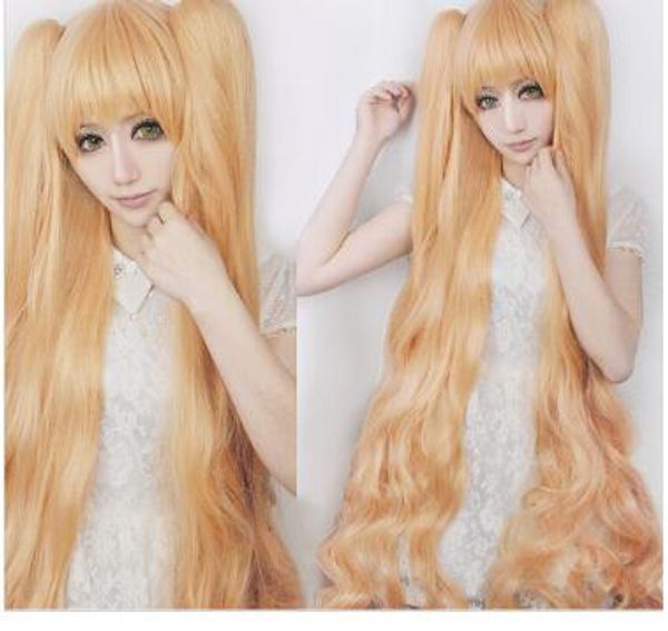 Envío gratis ++++ Anime Squid Rozen Maiden Kirakishou peluca rizada rubia 150 cm cola de caballo reina sintética pelucas de cabello Cosplay para mujeres