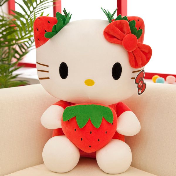 Anime Relleno Animales de peluche Juguete Lindo Gato Corazón Fresa Gatito Muñeca Compañero de juegos para niños Decoración del hogar Niños Niñas Cumpleaños Día del niño Navidad 2 Estilo 22 cm DHL