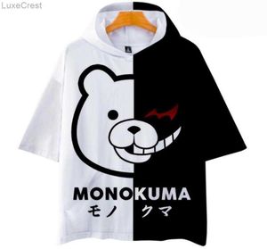 Anime Super Dangan Ronpa Danganronpa Mono Kuma Monokuma White Black Bear 3D Gedrukt Hooded T -shirt Dames Men Cosplay Costume7024136
