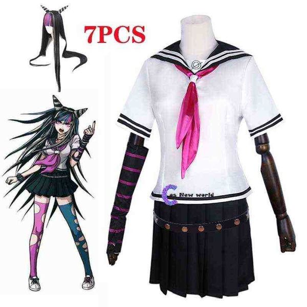 Anime Super Danganronpa Ibuki Mioda Cosplay disfraz vestido uniforme traje Halloween carnaval fiesta disfraces pelucas falda conjunto completo J220720