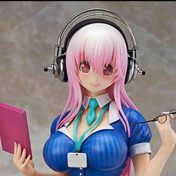 ¡Anime Super Sonic Oficina señora Sonico WHITEFOX Nitro Wave Ver! Figura de acción de PVC figura Sexy juguetes de modelos coleccionables muñeca regalo X0503