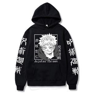 Anime sweatshirts Jujutsu Kaisen Mens hoodie Harajuku unisex mode casual hoody mannelijke streetwear yuji itadori gedrukt top 220809