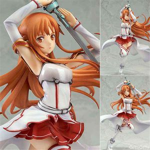 Anime Sword Art Online Sao Yuuki Asuna Knights van het bloed ver. 1/8 Schaal geschilderd PVC Action Figure Collection Model Toys Doll AA220311