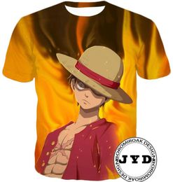 Anime T-shirt Men Ffy Shirts 3D Femmes T-T-T-T-Tops One Piece Fashion Tshirts Hip Hop Streetwear S5xl 10 Styles92702894535336