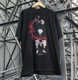 Camiseta de anime Tokio Tokio Camiseta Lily Lily Men de algodón de algodón de gran tamaño Camisetas de estampado gráfico Streetwear Y2K Tee Top 240419