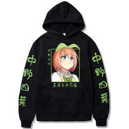 Anime The Quintessential Quintuplets Kawaii Nakano Yotsuba Hooded Sweatshirt Dames Mode Cartoon Lange Mouw Casual Hoodies G1019