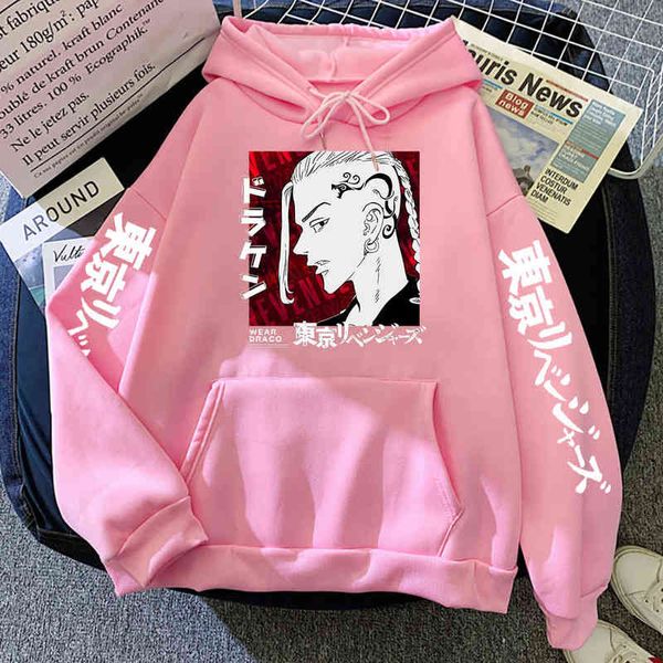 Anime Tokyo Revengers Hoodie Comics personaje ropa deportiva otoño moda polar con capucha Streetwear Harajuku Cosplays ropa Tops H1227