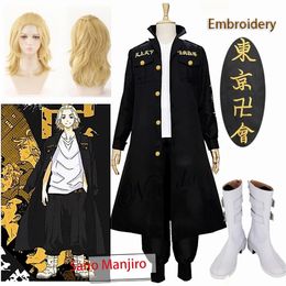 Anime Tokyo vengeance Manjiro Sano Cosplay Costume Manji Gang président Llaveros broderie veste Halloween fête 240229