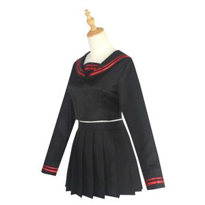 Anime Tokyo Revengers Shiba Yuzuha Sailor School Uniforme Filles Jupe Costume Cosplay Costume Femmes Robe Noir Halloween Y0913