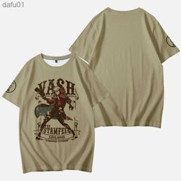 Anime Trigun Cosplay Tops Vash The Stampede Cosplay disfraces camiseta Trigun Print camiseta Casual verano camisetas para hombres CA091 L230520